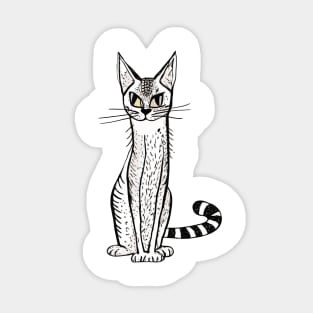 Weird cat drawing Sticker